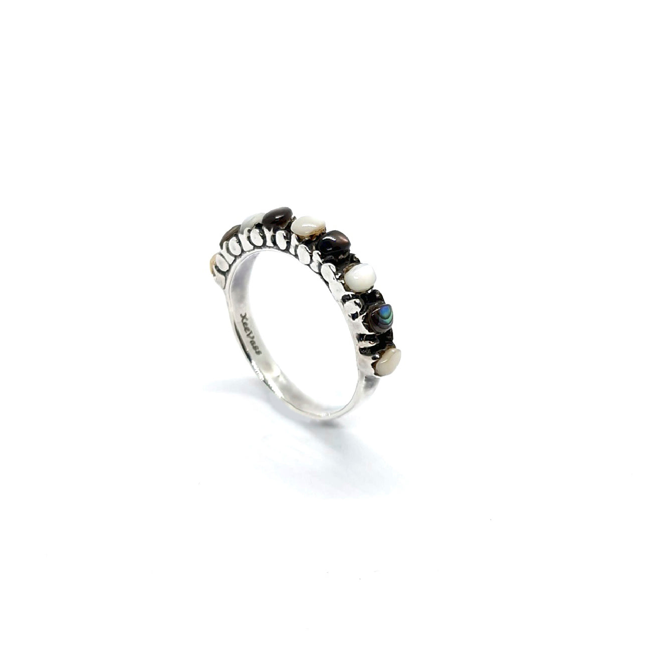 Sterling Silver Ring with Mother-of-Pearl & Abalone