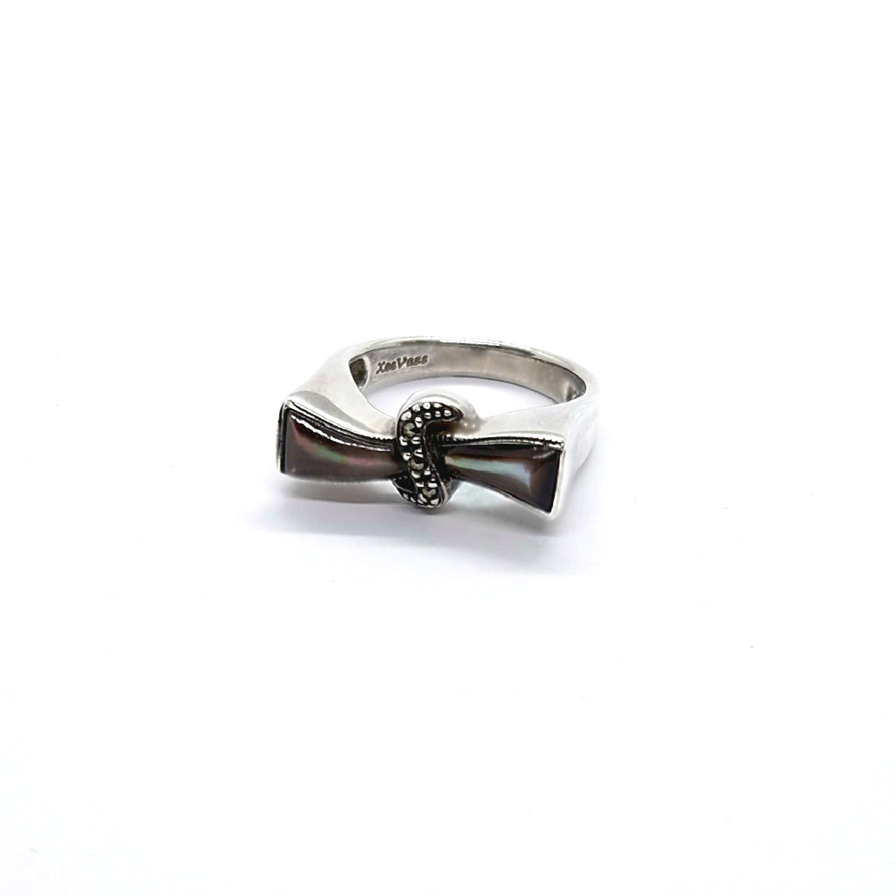 Sterling Silver Ring with Sculpted Mother-of-Pearl Accent