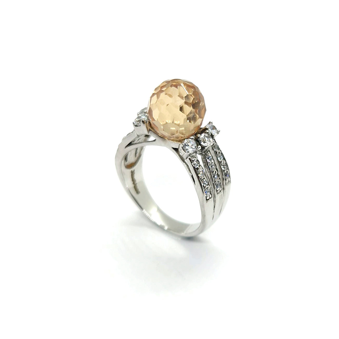 Golden Citrine Sterling Silver Statement Ring