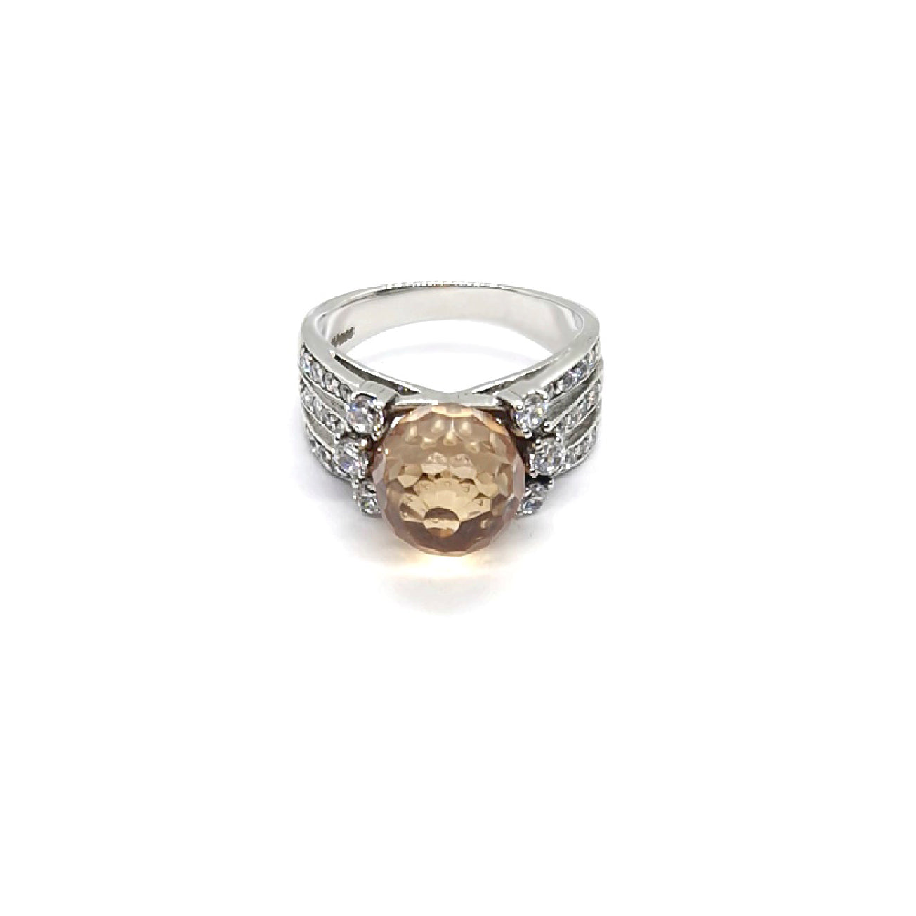 Golden Citrine Sterling Silver Statement Ring