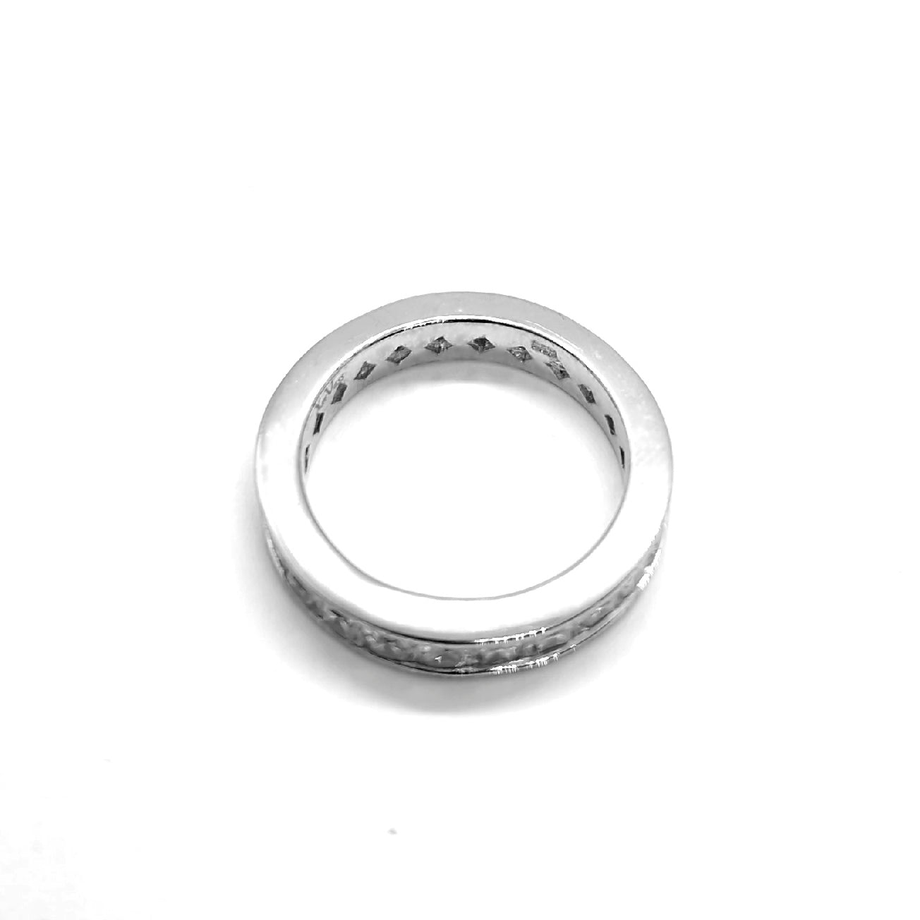 Sterling Silver Princess-Cut CZ Channel Set Eternity Ring