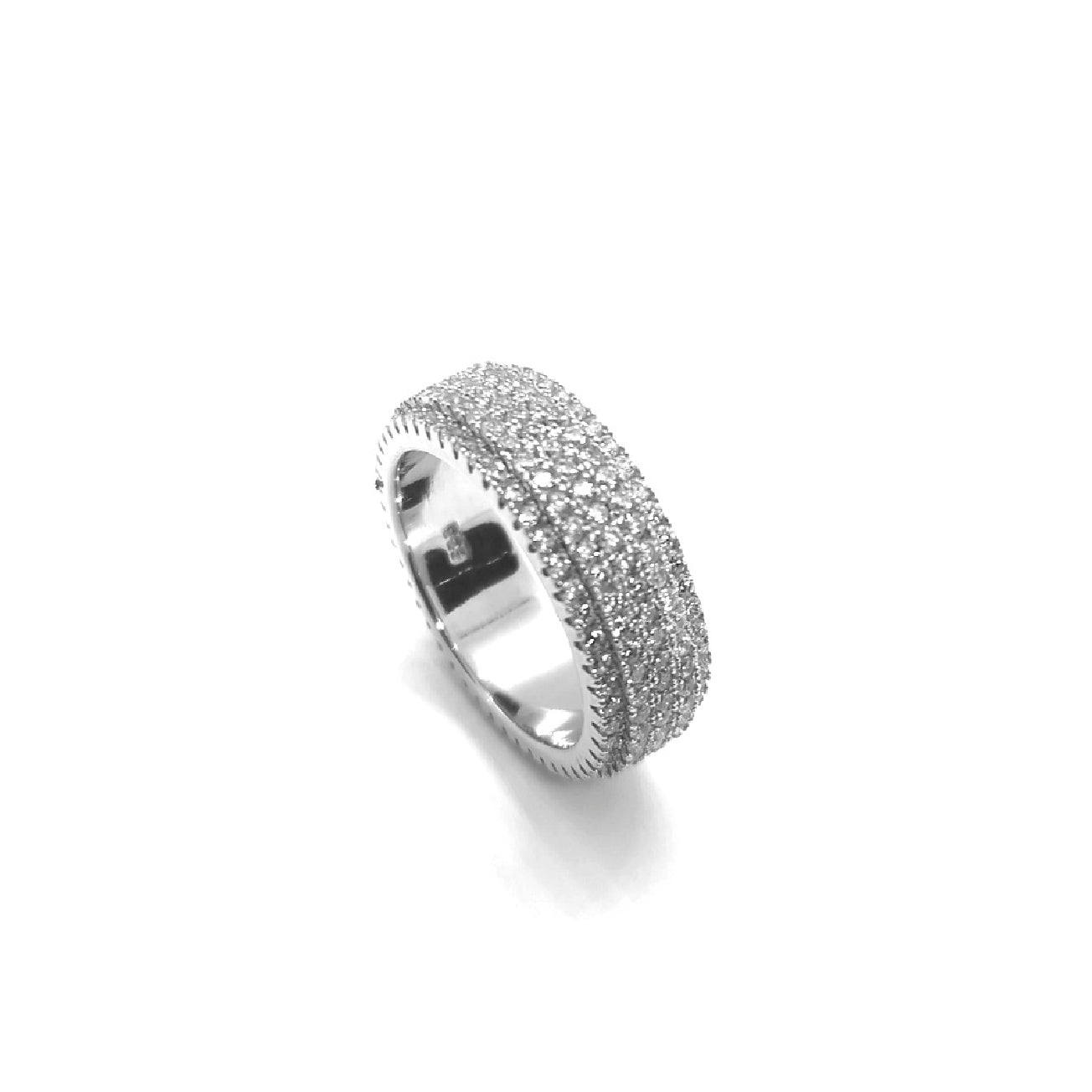 Elegant Sterling Silver Micro-Pavé CZ Ring