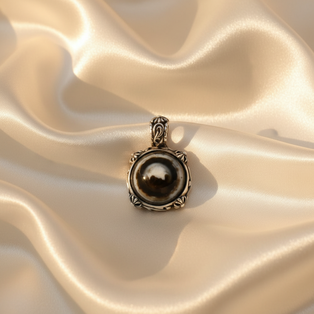 Shiva Eye Agate - Cream Satin Background