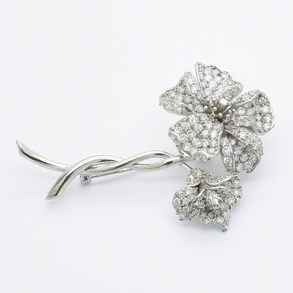 Sterling Silver Flower Brooch.