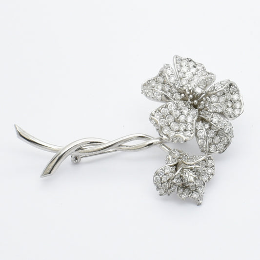Sterling Silver Flower Brooch.