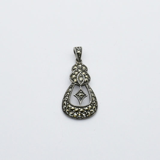 Vintage Silver And Marcasite Stones Pendant