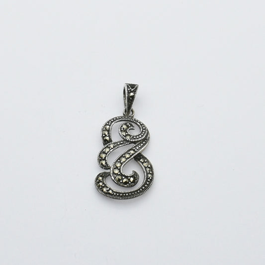 Elegant Vintage Silver And Marcasite Pendant