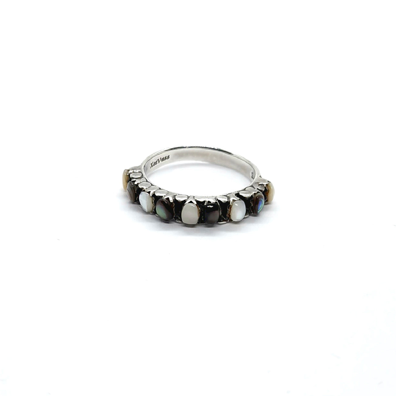 Sterling Silver Ring with Mother-of-Pearl & Abalone