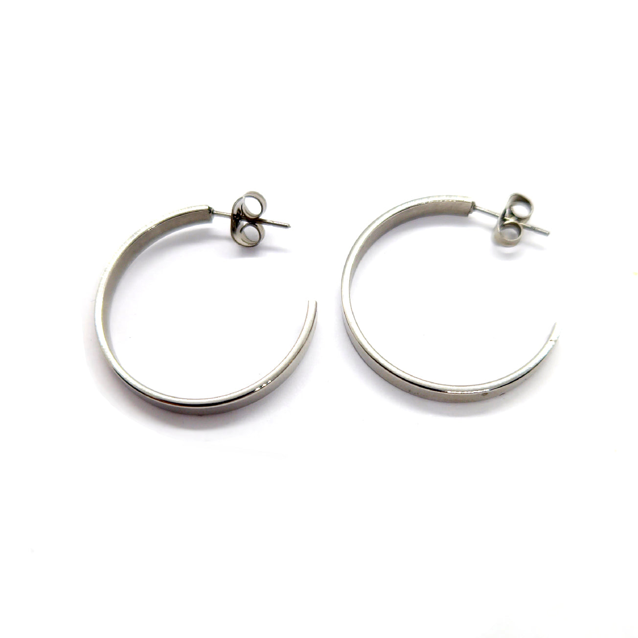 Classic Stainless Steel Half-Hoop Earrings