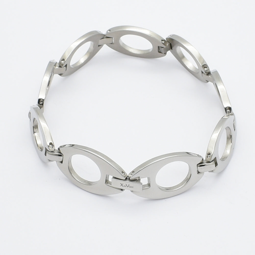 Elegant Oval Link Stainless Steel Bracelet