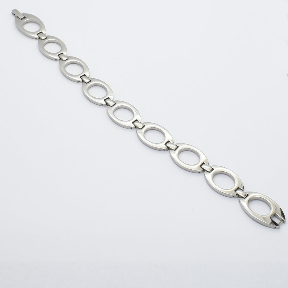 Elegant Oval Link Stainless Steel Bracelet
