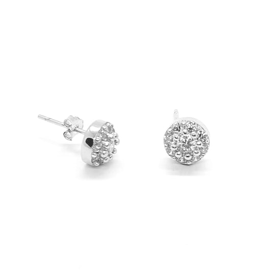 Sparkle Cluster Sterling Silver Stud Earrings