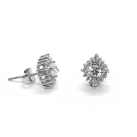 Radiant Burst Sterling Silver Stud Earrings