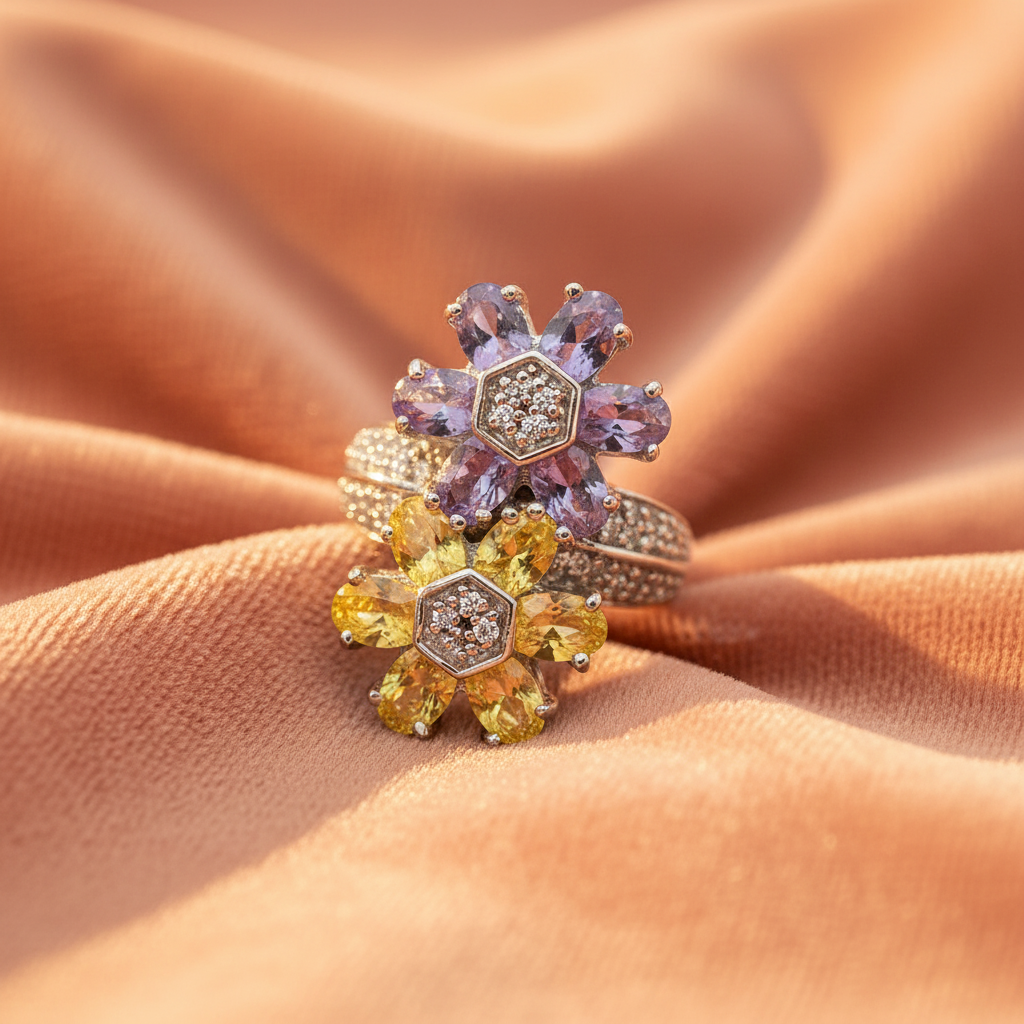 Dual-Flower Ring
